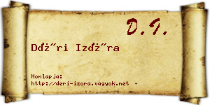 Déri Izóra névjegykártya